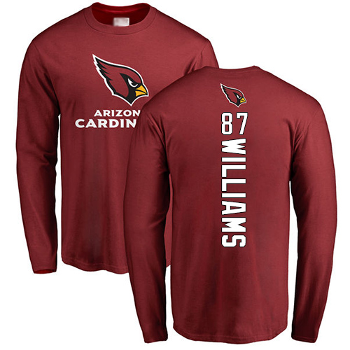 Arizona Cardinals Men Maroon Maxx Williams Backer NFL Football #87 Long Sleeve T Shirt